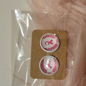 SALE! Breast Cancer Awareness Earrings Pink Ribbon